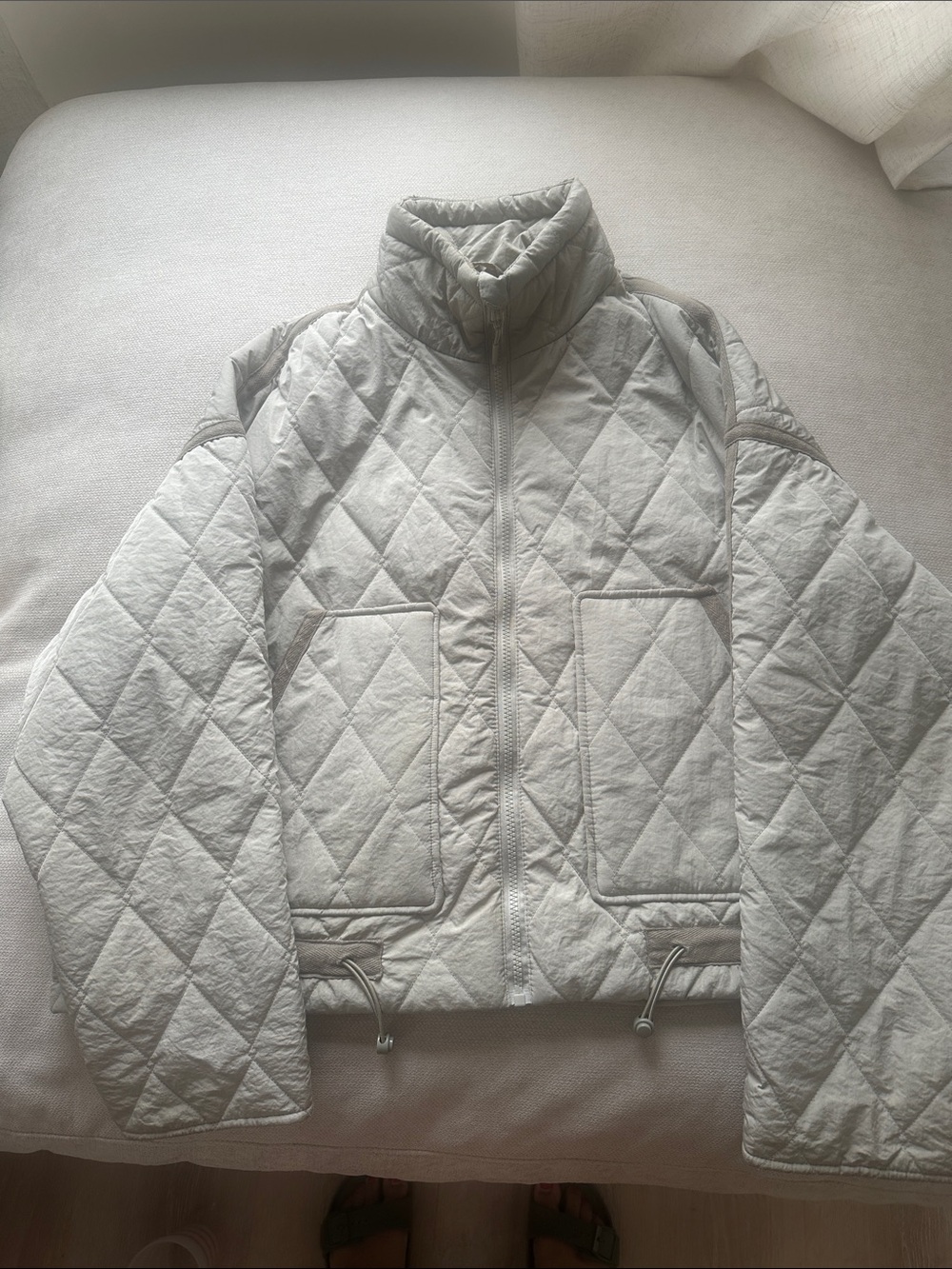 Primark Light Gray Quilted Puffer Jacket
